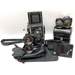 Mamiya C330 camera with Mamiya-Sekor ‘1:4.5 f=55mm’ lens, Mamiya-Sekor DS ‘1:3.5 f=105mm’ lens and Mamiya-Sekor SUPER ‘1:4.5 f=180mm’ lens