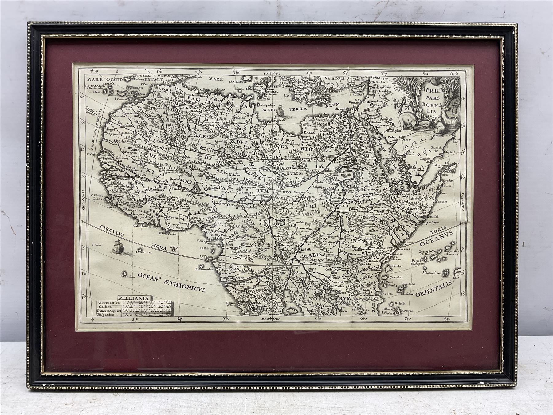 Heinrich Scherer (1628-1704): 'Africae Pars Borealis', engraved map pub. 1699, 24cm x 36cm