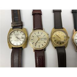 Five automatic wristwatches including Technos Everite Goldshield, Sekonda, Royle and Swiss Emperor and three manual wind wristwatches including Rotary, Avia and Excalibur (8)