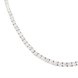 18ct white gold round brilliant cut diamond necklace, stamped, total diamond weight approx 17.60 carat