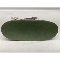 Beswick figure, grey Welsh Mountain Pony in a blue rug on plinth, no A247 H23cm