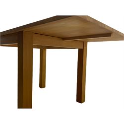 Light oak square extending dining table