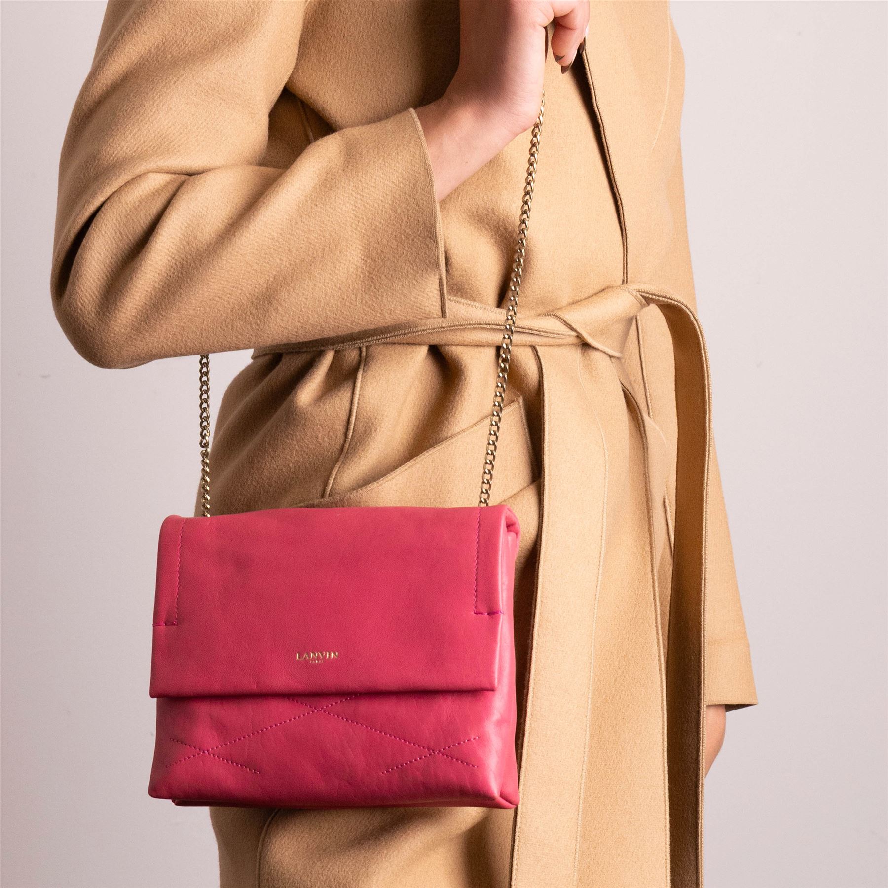 Lanvin - ‘Sugar’ Mini Bag, introduced circa 2014 under Alber Elbaz, in fuchsia quilted lambskin, with gold-tone chain and leather shoulder strap and hardware, unused with original dust bag