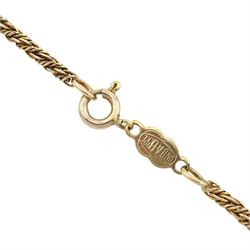Queen Victoria 1887 gold double sovereign coin, loose mounted in 9ct gold fancy pendant, on 9ct gold chain necklace, hallmarked