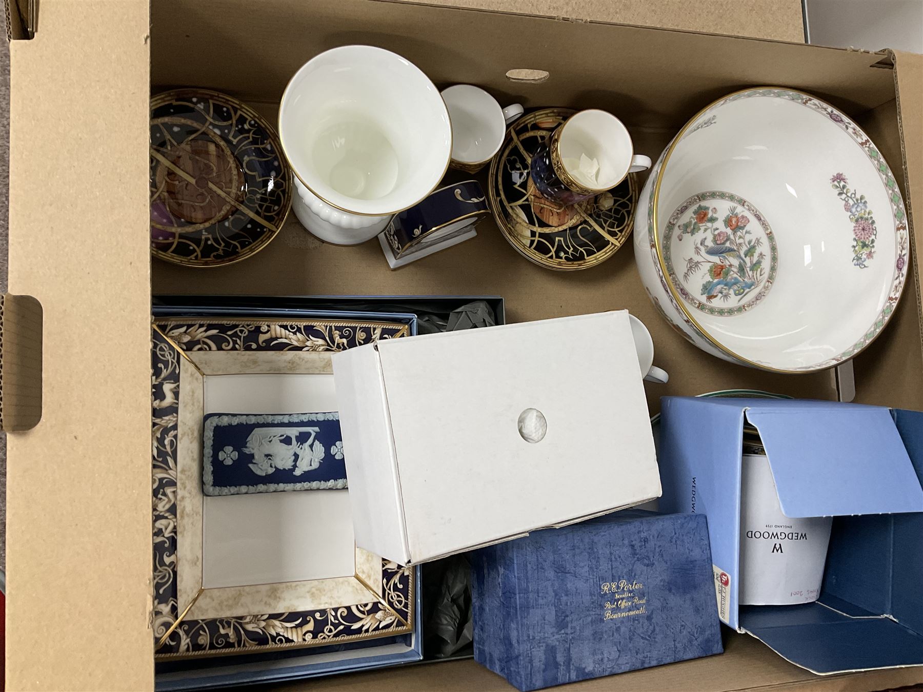 Collection of Wedgwood mainly Jasperware  including jugs, vases bowls etc, together with Swarovski figures etc 