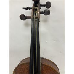 Michael Lindsay of Stockton-on-Tees violin, dated 1904 on the label and stamped on the neck, full length 60cm In a later soft case