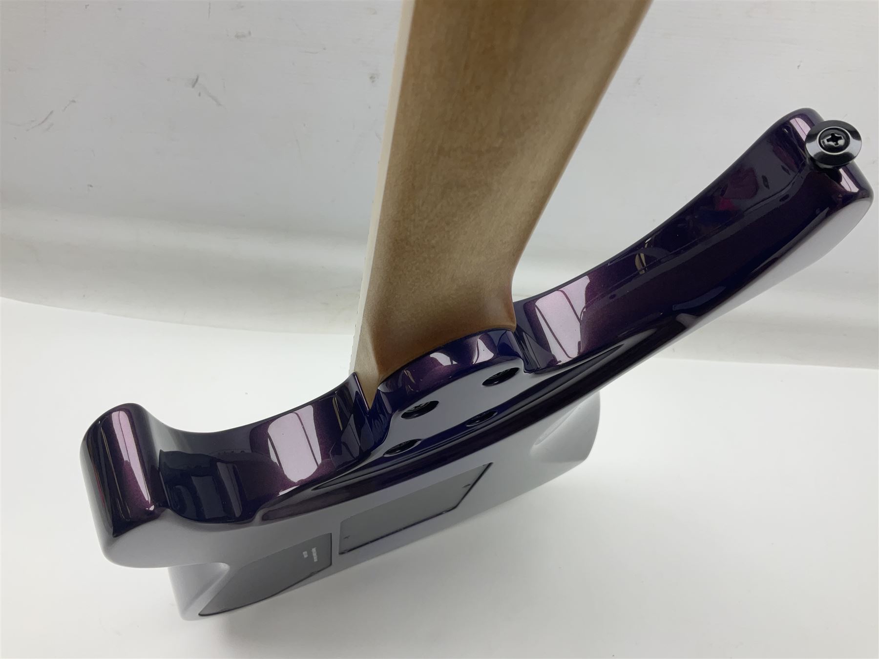 2015 Japanese Caparison Dellinger Prominence hand made boutique rock guitar in spectrum blue with clock inlays and Scaller tremolo; serial no.3200018; L100cm; in fitted case with certificate, registration card, tools etc