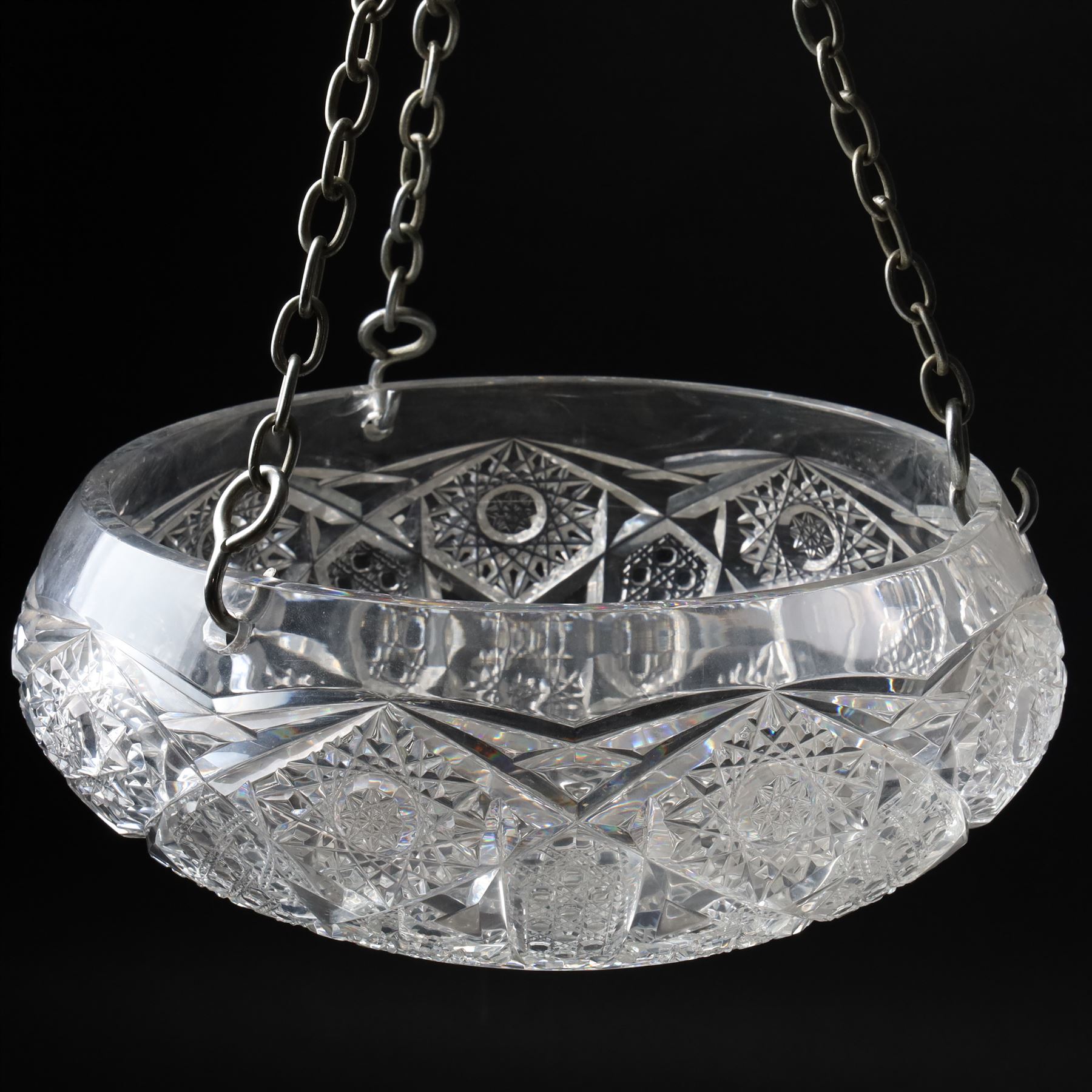 Cut glass ceiling light bowl shade D30cm