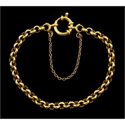 18ct gold rolo link bracelet, with barrel clasp