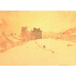 George Jackson (British 1898-1974): Castle Bolton in the Snow, watercolour signed and dated 1939, 27cm x 37cm Notes: Jackson was a member of the Castle Bolton Group along with friends Fred Lawson and George Graham