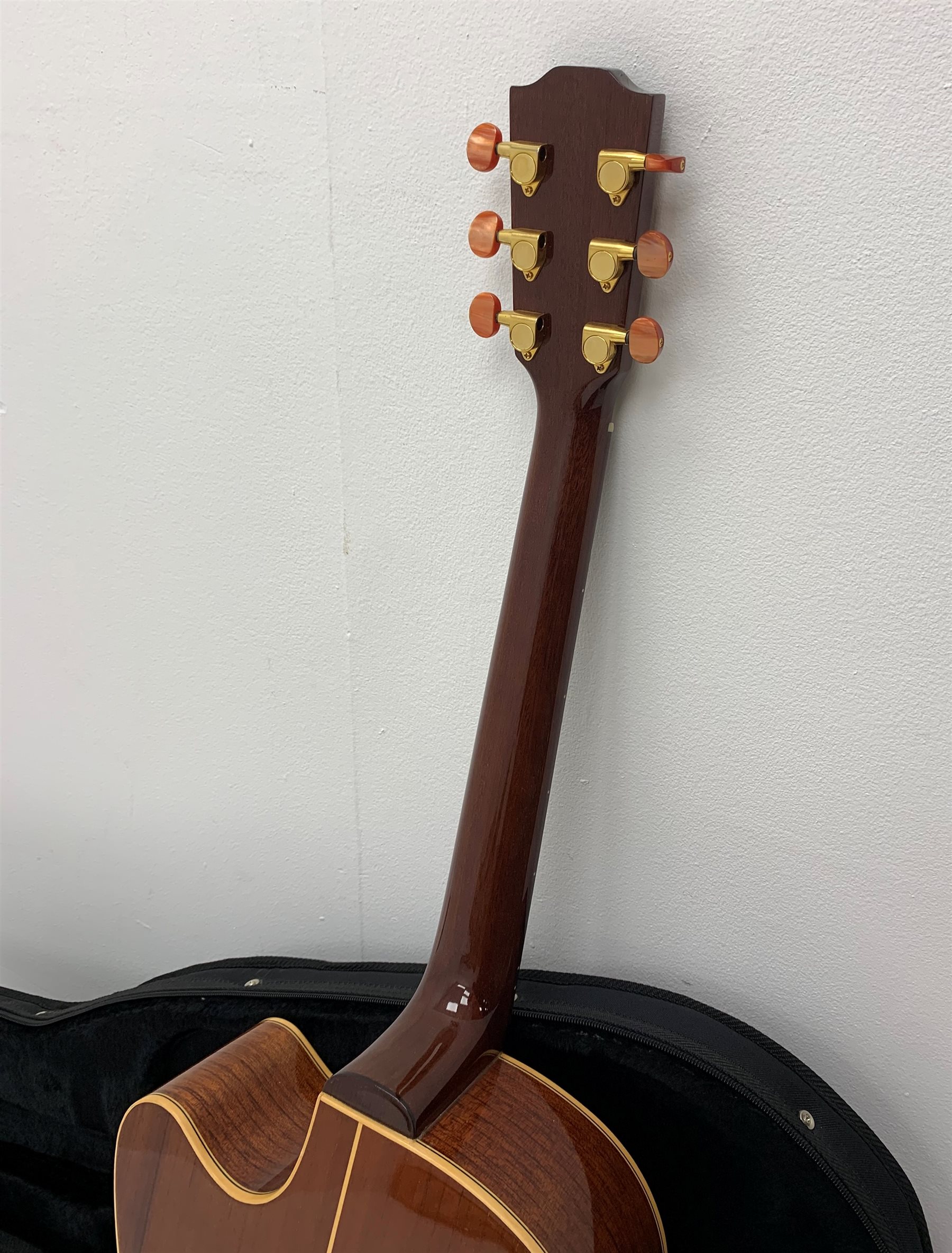 Ayres MCSM acoustic guitar designed by Gerard Gilet, Sitka Spruce, mahogany back and sides, in carrying case