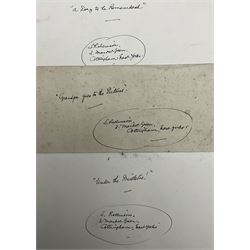 Sunderland Rollinson (British 1872-1950): 'Grandpa' set of nine cartoons including 'Grandpa at the School's Sports' and 'Grandpa Hangs up the Mistletoe Bough', pen and ink with one unfinished pencil sketch, variously signed and titled 13cm x 31cm (unframed) (9)