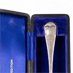 Capt Scotts' British National Antarctic Expedition 1901-1904: table fork from relief ship SY Morning, an electroplated nickel silver table fork, engraved with circular crest reading 'National Antarctic Expedition SY Morning', the fork with maker's mark for Daniel and Arter Ltd, Birmingham, stamped with trade name 'Nevada Silver', in tooled leather case impressed with gilt initials 'AMHC', with blue silk and velvet interior, the gilt lettering to interior reading 'Capt Scotts' British Antarctic Expedition'

Notes: The SY Morning was a steam yacht that served as a relief and resupply vessel for Captain Scott's Discovery during the British National Antarctic Expedition 1901-1904