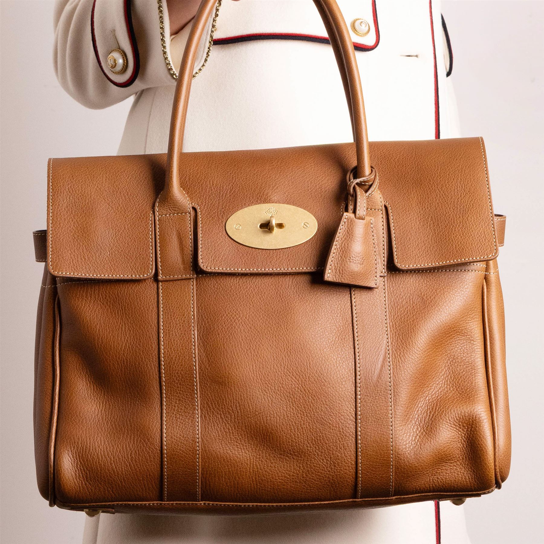 Mulberry - ‘Bayswater Heritage’ Classic Tote Bag, introduced in 2003, in oak NVT leather with signature gold tone Postman’s Lock closure and hardware, with rolled top handles, unused with original dust bag 