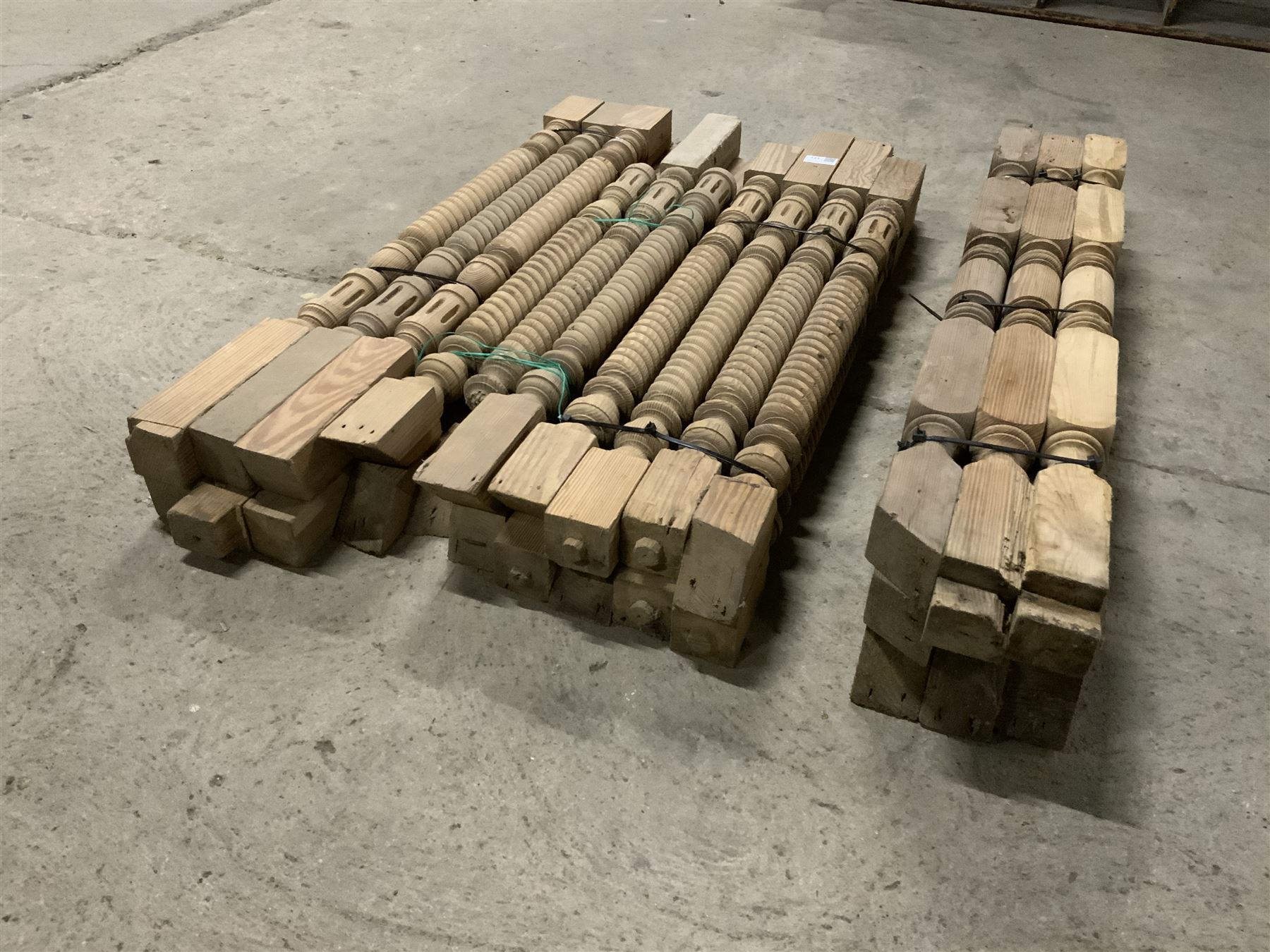 Twenty nine pitch pine staircase spindles, two types - THIS LOT IS TO BE COLLECTED BY APPOINTMENT FROM THE OLD BUFFER DEPOT, MELBOURNE PLACE, SOWERBY, THIRSK, YO7 1QY
