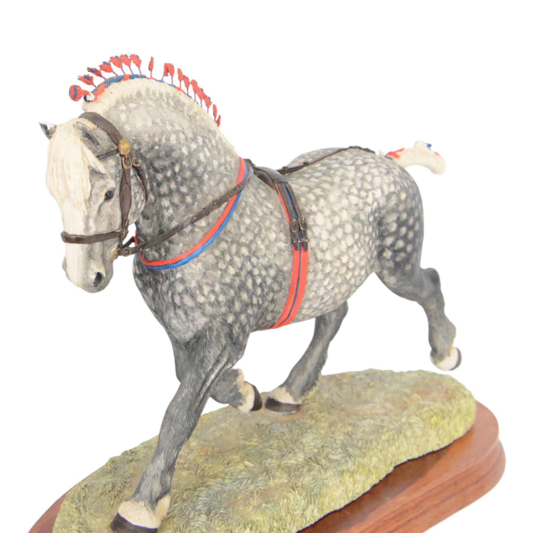 Border Fine Arts Percheron Supreme Champion on wooden plinth, H26cm