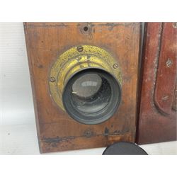 Selection of Brass Camera Lenses, to include Ross London lens 8 1/2 x 6 1/2, Beck Symmetrical lens, etc together with lens holders 