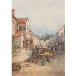 Frederick William Booty (British 1840-1924): 'The Black Swan' Kirkbymoorside, watercolour signed and dated 1891, 47cm x 33cm