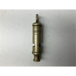 Three J Hudson & Co Birmingham military whistles, dated 1915, 1916, 1923