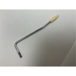 Japanese Squier Fender 'Hank Marvin' Stratocaster electric guitar, c1992, in Fiesta red with tremolo arm and facsimile signature decal; serial no.L037281, L98cm; in hard carrying case.