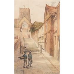 John Wynne Williams (British fl.1900-1920): Whitehead Hill and St Marys Steps, pair watercolours signed 24cm x 15cm; Austen Smith (British Early 20th Century): View towards Scarborough Castle, watercolour signed and dated 1913, 10.5cm x 17.5cm; A Smith (British Early 20th Century): Scarborough Harbour Scenes, pair watercolours signed 22cm x 34.5cm (5)