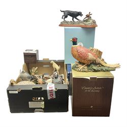 Russell Willis Border Fine Arts figures birds, partridge, A0660, together with Country Artists Goshawk and other similar figures 