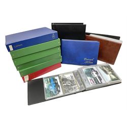 Mostly Chinese stamps including  covers and postcards, many being from the 80s and 90s, housed in ten folders