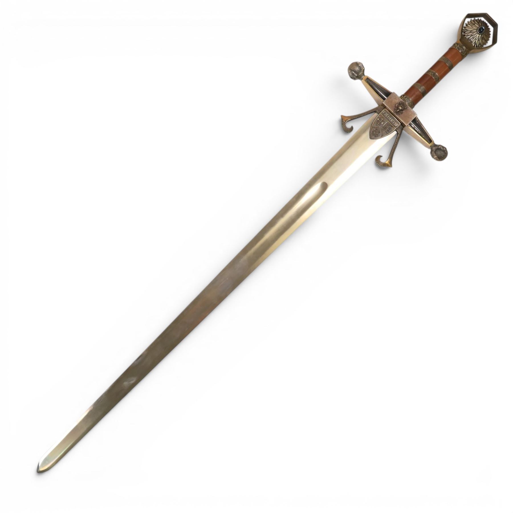 Two Robin Hood sword replicates, with jewel set handle, overall L117cm