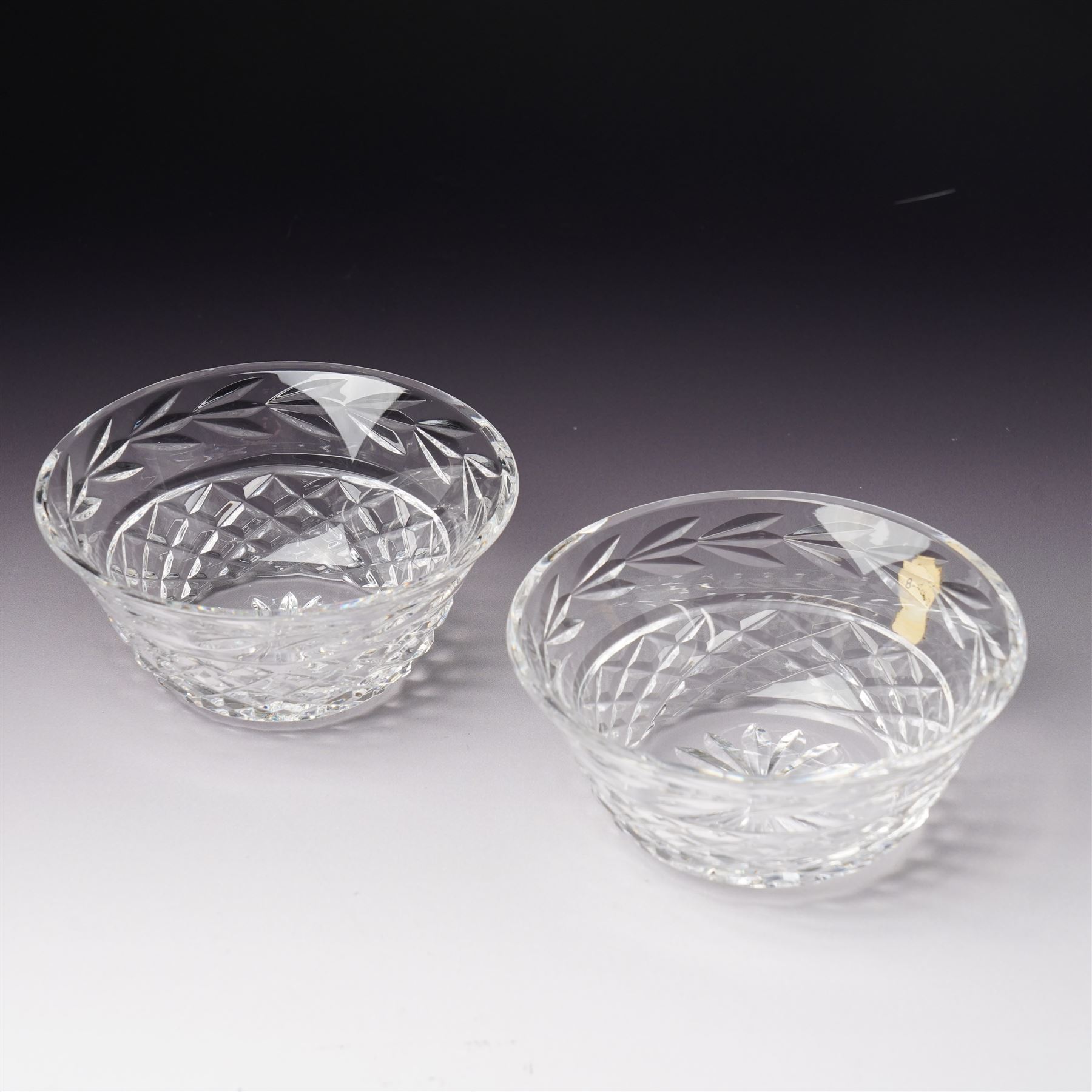 Waterford Crystal 'Glandore' pattern large bowl, boxed, and four smaller 'Glandore' pattern bowls, two boxed (5)