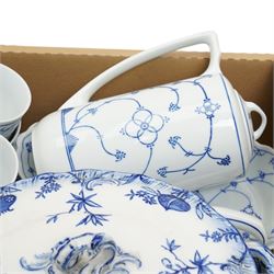 Jäger Eisenberg blue and white coffee service and a Villeroy and Boch tureen and cover and oval platter