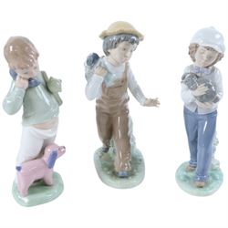 Nao figural group 'The Card Players' together with other Nao figures
