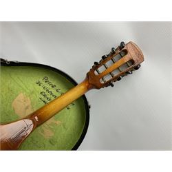 Rosetti Serenader eight-string mandolin with slightly bowed segmented maple back and ribs and ivorine mounts L62cm; in carrying case