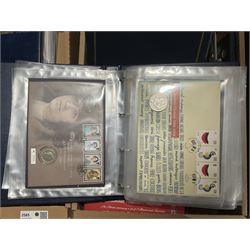 Approximately one hundred and fifteen Royal Mint coin covers, in two ring binder folders and loose, together with approximately 53 grams of Great British pre-1920 and approximately 68 grams of Great British pre-1947 silver threepence coins, and a small quantity of further pre-decimal coins