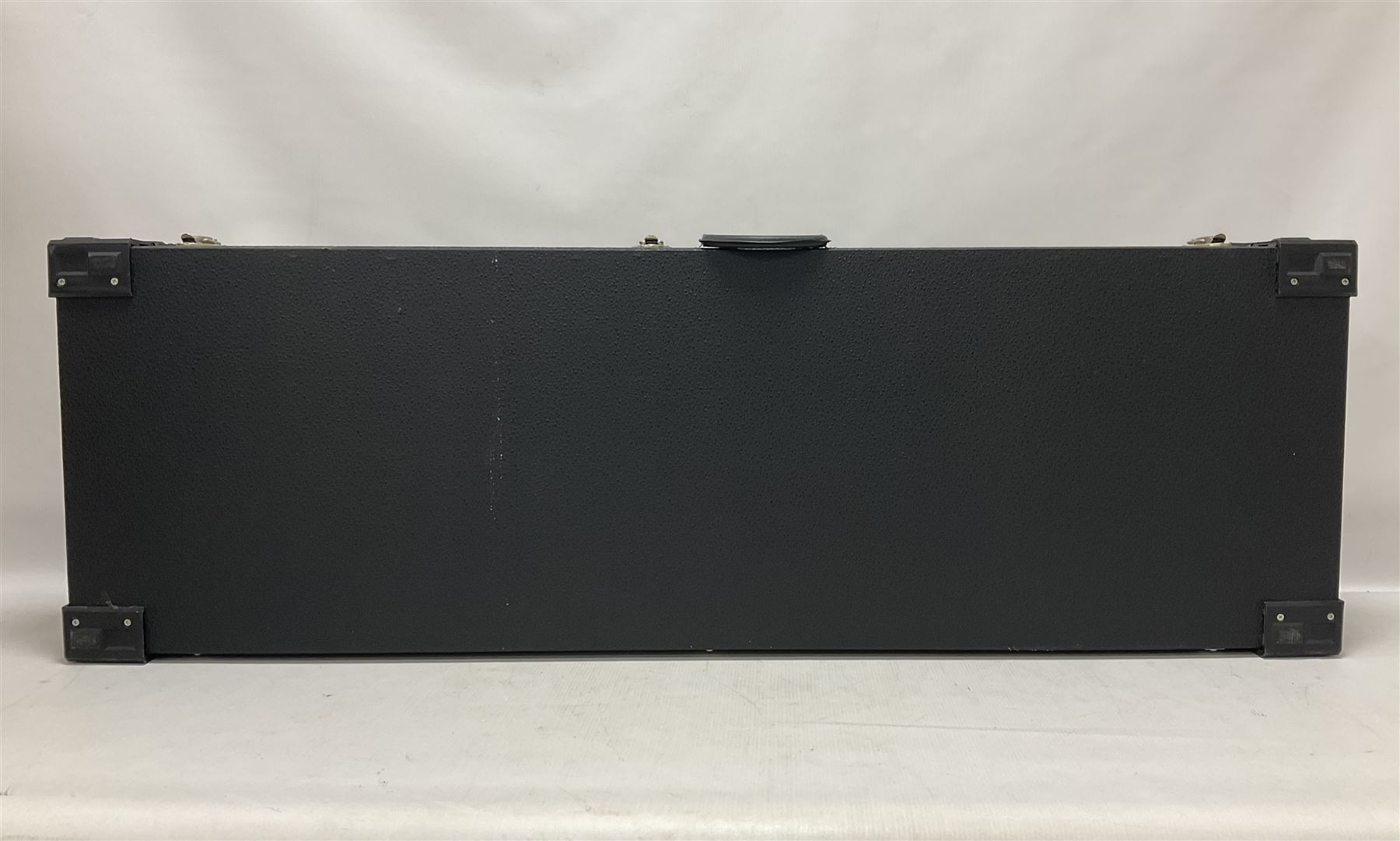 Vintage VS6M Reissued Series six string electric guitar, with solid body in cherry red finish, in carrying case, guitar L103cm