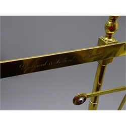  Victorian brass yarn scale by Goodbrand & Holland, Manchester on cast iron tri-form base, H53cm  