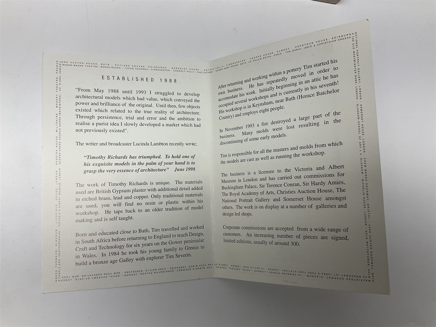 Timothy Richards handmade English plaster architectural models, Ionic; The Second Order of Greek Architecture, bookends, H22cm