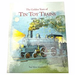 Schiphorst Paul K.  The Golden Years of Tin Toy Trains. 2002. Many colour illustrations.. Quarto. Original pictorial cloth in slip case. 