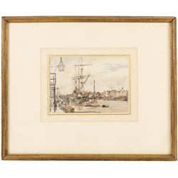 William Thomas Martin Hawksworth (British 1853-1935): 'Yarmouth', watercolour unsigned, titled and with Thos. Agnew & Sons label verso 12cm x 17.5cm