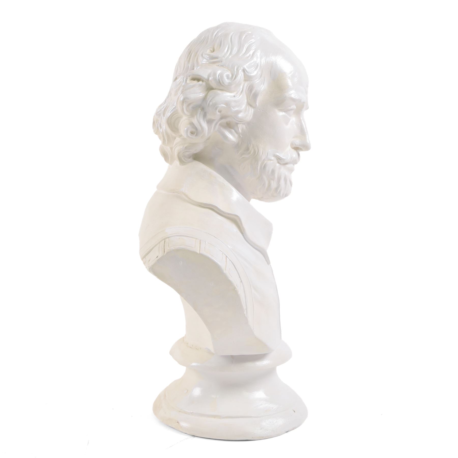 Plaster bust of William Shakespeare, together with an 1833 set of Shakespeare books