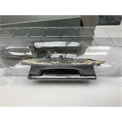 Seventeen Atlas Editions Collections battleships in original boxes, to include HMS Ramillies, Yamato, HMS Repulse, Missouri etc