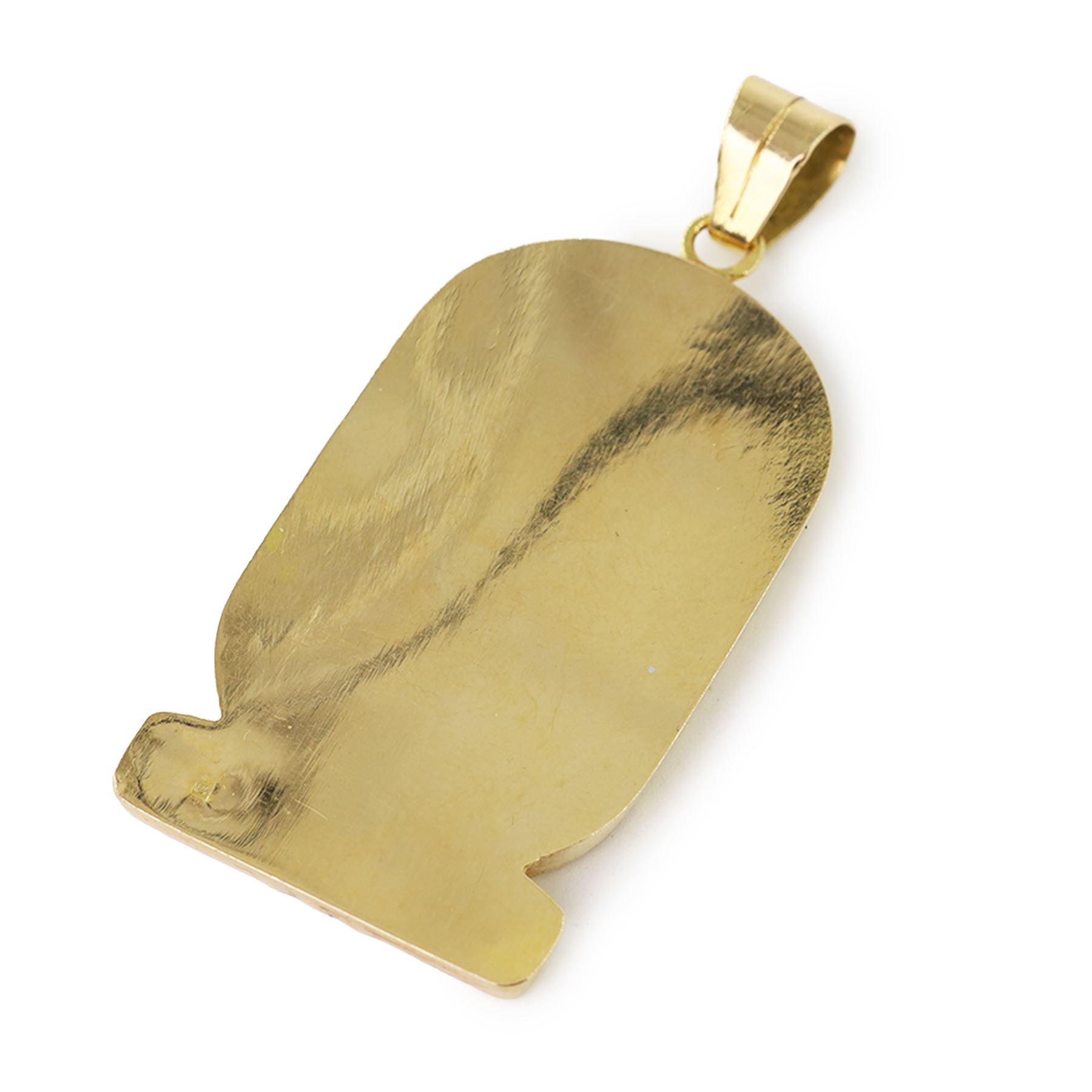 Egyptian 18ct gold stone set pendant, hallmarked