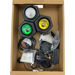 Stereomaster 1200D Amp, two D.A.S. subwoofer speakers, 200 watt speaker and lights