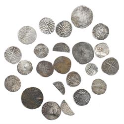 Collection of approximately twenty British hammered silver coins including Henry VI penny,...