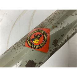 Schermulys Patent No.503324 nitro proof line throwing pistol No.15003; brass body with proof marks; the 32cm steel barrel with secondary handle over and original transfer 'The Schermuly Pistol Rocket Apparatus Ltd. London' L51cm overall