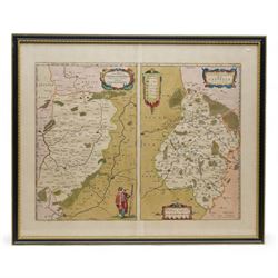 Willem Janszoon Blaeu (Dutch 1571-1667): 'Bressia Vulgo Bresse', 17th century engraved map with hand-colouring with hand-colouring Bresse Region in France pub. 1665; Johannes (Joan) Blaeu (Dutch 1596-1673) and Willem Janszoon Blaeu (Dutch 1571-1667): 'Descriptio Veromanduorum Auctore Joanne Suthonio Gallice Vermandois. Gouvernement de la Cappelle', 17th century engraved map with hand-colouring of France pub. c.1640, 39cm x 59cm (2)
