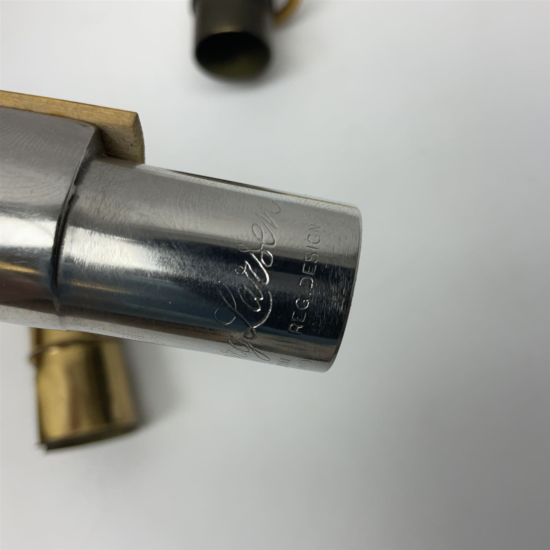 Mid-20th century French Henri Selmer Mark VI tenor saxophone, serial no.M.70644 for 1957, various French, English and American patent numbers, crudely stamped J.A.Brown twice to thumb rest; in fitted hard case with crook and other accessories including two Berg Larsen mouthpieces, reed cutter etc