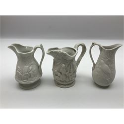  Six Portmeirion British Heritage Collection parian jugs, of various designs, H12cm
