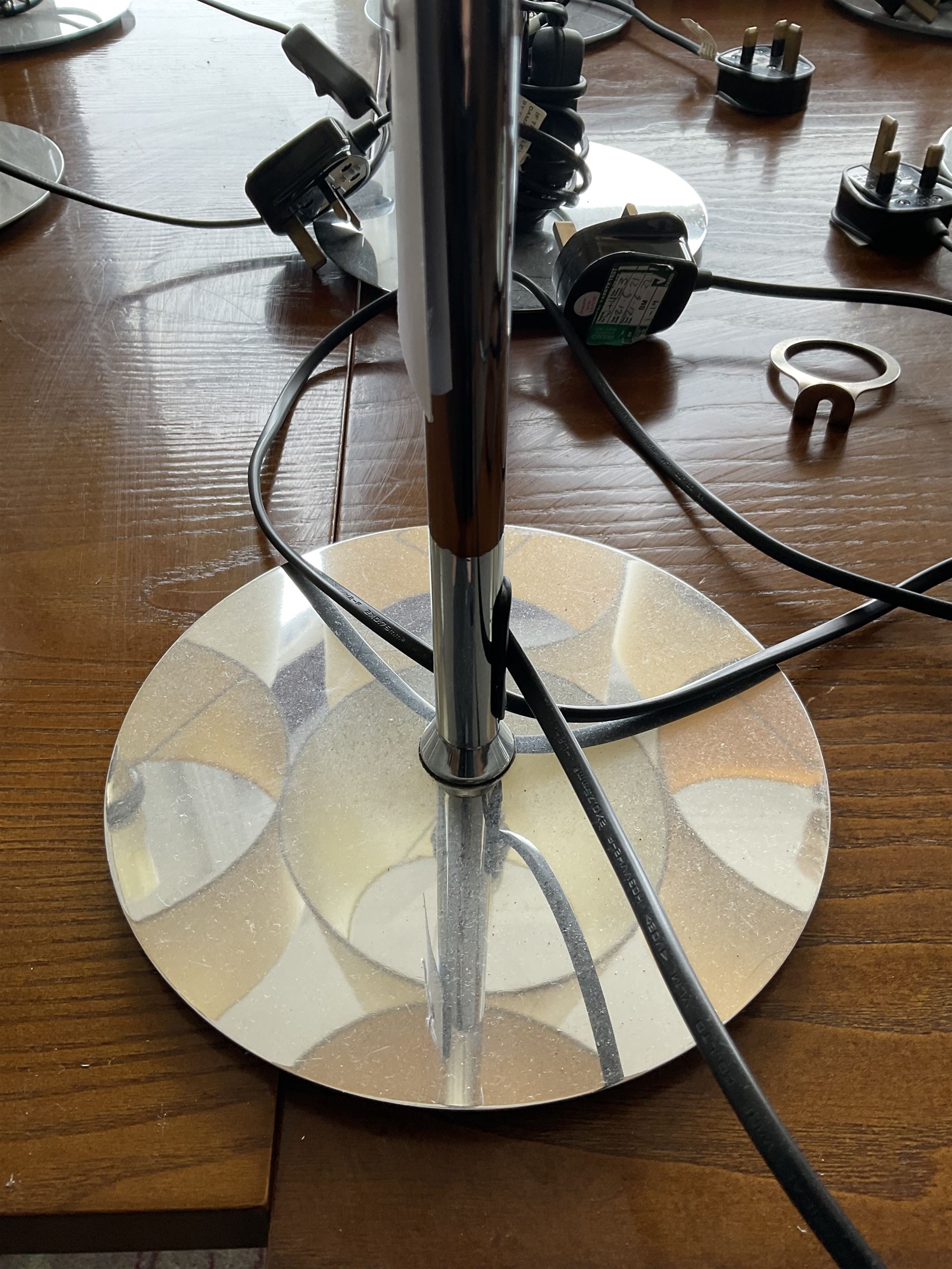 Set of fifteen chrome table lamps with various shades (15)- LOT SUBJECT TO VAT ON THE HAMMER PRICE - To be collected by appointment from The Ambassador Hotel, 36-38 Esplanade, Scarborough YO11 2AY. ALL GOODS MUST BE REMOVED BY WEDNESDAY 15TH JUNE.