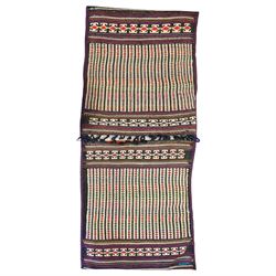 North East Persian Turkoman saddle bag, traditional double pouch form, each panel woven wi...