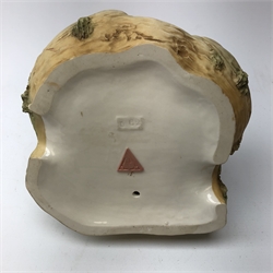  Royal Dux centrepiece bowl modelled as a seated maiden with shell form bowl, L23cm   